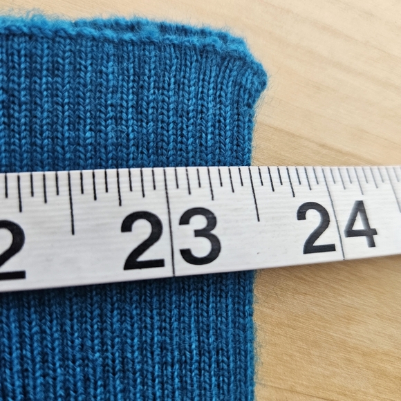 Sarah Spencer 100% Italian Merino Wool V-Neck Sweater Sz Large Blue - Picture 8 of 12